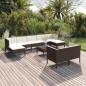 Preview: ARDEBO.de - 10-tlg. Garten-Lounge-Set mit Auflagen Poly Rattan Braun