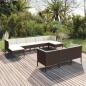 Preview: ARDEBO.de - 10-tlg. Garten-Lounge-Set mit Auflagen Poly Rattan Braun