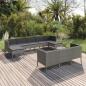 Preview: ARDEBO.de - 10-tlg. Garten-Lounge-Set mit Auflagen Poly Rattan Grau