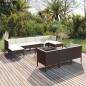 Preview: ARDEBO.de - 11-tlg. Garten-Lounge-Set mit Auflagen Poly Rattan Braun