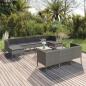 Preview: ARDEBO.de - 11-tlg. Garten-Lounge-Set mit Auflagen Poly Rattan Grau