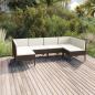 Preview: ARDEBO.de - 6-tlg. Garten-Lounge-Set mit Auflagen Poly Rattan Braun