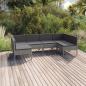 Preview: ARDEBO.de - 6-tlg. Garten-Lounge-Set mit Auflagen Poly Rattan Grau