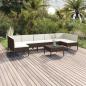 Preview: ARDEBO.de - 8-tlg. Garten-Lounge-Set mit Auflagen Poly Rattan Braun