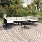 Preview: ARDEBO.de - 8-tlg. Garten-Lounge-Set mit Auflagen Poly Rattan Schwarz