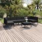 Preview: ARDEBO.de - 8-tlg. Garten-Lounge-Set mit Auflagen Poly Rattan Schwarz