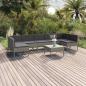 Preview: ARDEBO.de - 8-tlg. Garten-Lounge-Set mit Auflagen Poly Rattan Grau