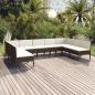 Preview: ARDEBO.de - 9-tlg. Garten-Lounge-Set mit Auflagen Poly Rattan Braun