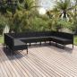 Preview: ARDEBO.de - 9-tlg. Garten-Lounge-Set mit Auflagen Poly Rattan Schwarz