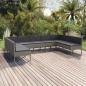 Preview: ARDEBO.de - 9-tlg. Garten-Lounge-Set mit Auflagen Poly Rattan Grau