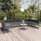 Preview: ARDEBO.de - 11-tlg. Garten-Lounge-Set mit Auflagen Poly Rattan Grau