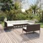 Preview: ARDEBO.de - 9-tlg. Garten-Lounge-Set mit Auflagen Poly Rattan Braun