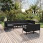 Preview: ARDEBO.de - 9-tlg. Garten-Lounge-Set mit Auflagen Poly Rattan Schwarz