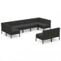 Preview: 9-tlg. Garten-Lounge-Set mit Auflagen Poly Rattan Schwarz