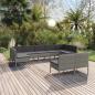 Preview: ARDEBO.de - 9-tlg. Garten-Lounge-Set mit Auflagen Poly Rattan Grau