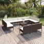 Preview: ARDEBO.de - 14-tlg. Garten-Lounge-Set mit Auflagen Poly Rattan Braun