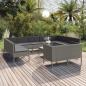 Preview: ARDEBO.de - 12-tlg. Garten-Lounge-Set mit Auflagen Poly Rattan Grau