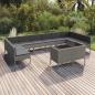 Preview: ARDEBO.de - 12-tlg. Garten-Lounge-Set mit Auflagen Poly Rattan Grau