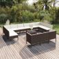 Preview: ARDEBO.de - 14-tlg. Garten-Lounge-Set mit Auflagen Poly Rattan Braun