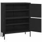 Preview: Lagerschrank Schwarz 80x35x101,5 cm Stahl    