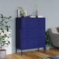 Preview: ARDEBO.de - Schubladenschrank Marineblau 80x35x101,5 cm Stahl    