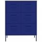 Preview: Schubladenschrank Marineblau 80x35x101,5 cm Stahl    