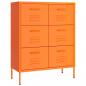 Preview: Schubladenschrank Orange 80x35x101,5 cm Stahl