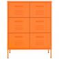 Preview: Schubladenschrank Orange 80x35x101,5 cm Stahl