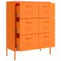 Preview: Schubladenschrank Orange 80x35x101,5 cm Stahl