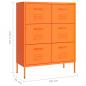 Preview: Schubladenschrank Orange 80x35x101,5 cm Stahl