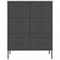 Preview: Schubladenschrank Anthrazit 80x35x101,5 cm Stahl    