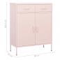 Preview: Lagerschrank Rosa 80x35x101,5 cm Stahl    