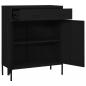 Preview: Lagerschrank Schwarz 80x35x101,5 cm Stahl    