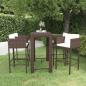 Preview: ARDEBO.de - 5-tlg. Gartenbar-Set mit Kissen Poly Rattan Braun