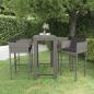 Preview: ARDEBO.de - 5-tlg. Gartenbar-Set mit Kissen Poly Rattan Grau