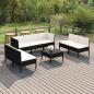 Preview: ARDEBO.de - 8-tlg. Garten-Lounge-Set mit Auflagen Poly Rattan Schwarz