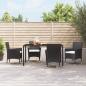 Preview: ARDEBO.de - Gartenstühle mit Kissen 4 Stk. Poly Rattan Schwarz