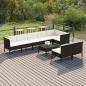 Preview: ARDEBO.de - 9-tlg. Garten-Lounge-Set mit Auflagen Poly Rattan Schwarz