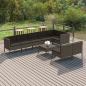 Preview: ARDEBO.de - 9-tlg. Garten-Lounge-Set mit Auflagen Poly Rattan Grau