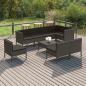 Preview: ARDEBO.de - 9-tlg. Garten-Lounge-Set mit Auflagen Poly Rattan Grau