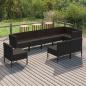 Preview: ARDEBO.de - 9-tlg. Garten-Lounge-Set mit Auflagen Poly Rattan Schwarz