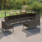 Preview: ARDEBO.de - 9-tlg. Garten-Lounge-Set mit Auflagen Poly Rattan Grau