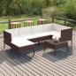 Preview: ARDEBO.de - 7-tlg. Garten-Lounge-Set mit Auflagen Poly Rattan Braun