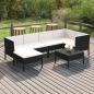 Preview: ARDEBO.de - 7-tlg. Garten-Lounge-Set mit Auflagen Poly Rattan Schwarz