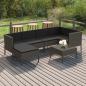 Preview: ARDEBO.de - 7-tlg. Garten-Lounge-Set mit Auflagen Poly Rattan Grau