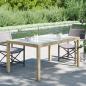 Preview: ARDEBO.de - Gartentisch 150x90x75 cm Gehärtetes Glas Poly Rattan Beige