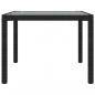 Preview: Gartentisch Schwarz 190x90x75 cm Gehärtetes Glas Poly Rattan