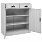 Preview: Büroschrank Hellgrau 90x40x102 cm Stahl