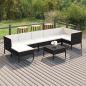 Preview: ARDEBO.de - 8-tlg. Garten-Lounge-Set mit Auflagen Poly Rattan Schwarz