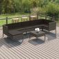 Preview: ARDEBO.de - 8-tlg. Garten-Lounge-Set mit Auflagen Poly Rattan Grau